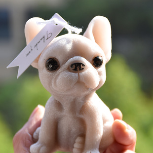 可爱法斗立体斗牛犬蜡烛模具diy哈巴狗 造型蜡烛树脂摆件硅胶模具