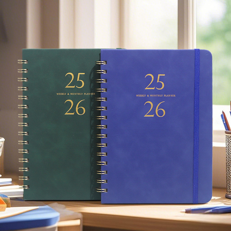 线圈本皮质日程本2025计划本A5绑带笔记本定制商务礼品定制