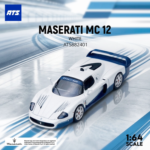 预售-壹号站台|ATS1:64 玛莎拉蒂 MC12 白黑仿真合金汽车模型摆件