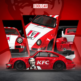 预售-壹号站台|CC1:64 保时捷964 H300 KFC 仿真合金汽车模型摆件