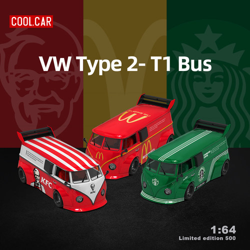 壹号站台|CoolCar1:64 大众T1餐饮门店系列仿真合金汽车模型