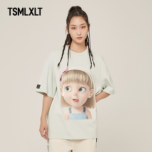 TSMLXLT【1号系列】卡通图案宽松休闲短圆领短袖T恤百搭情侣同款