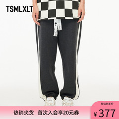 TSMLXLT【24春秋新品】TT Bear系列针织时尚深灰长裤男女款