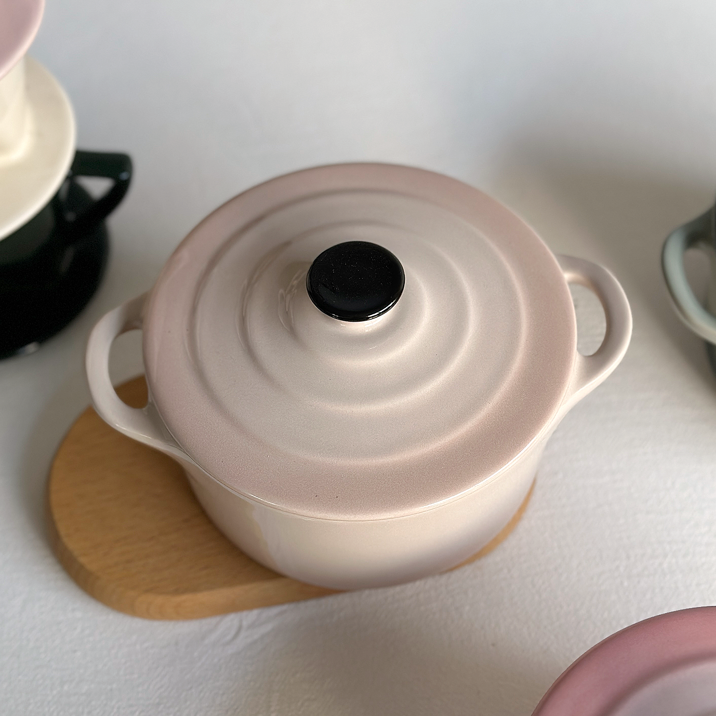 半颗橘子HO 陶瓷高温釉下彩渐变色双耳带盖蒸蛋盅焗饭碗,餐饮具,碗,淘宝优惠券,粉丝福利购,淘宝优惠卷