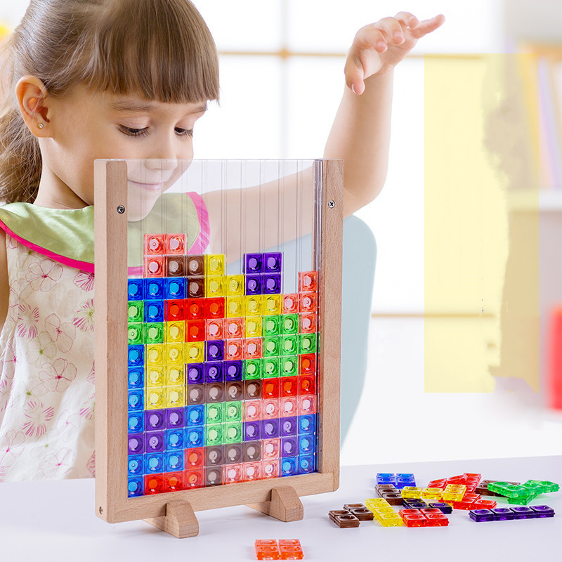 幼儿童3D立体亚克力积木拼图早教百变俄罗斯方块拼板桌游益智玩具