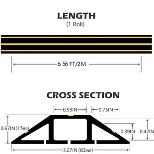 车库门底密封条地板走线槽电缆保护器加黄线PVC车库底线保护条