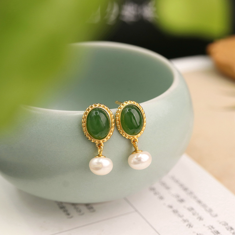 和田玉耳饰新中式妈妈生日礼物