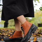 KUFENBERG 贝壳头里外全皮低跟短靴 上脚好看 顾芳博歌 德国好穿