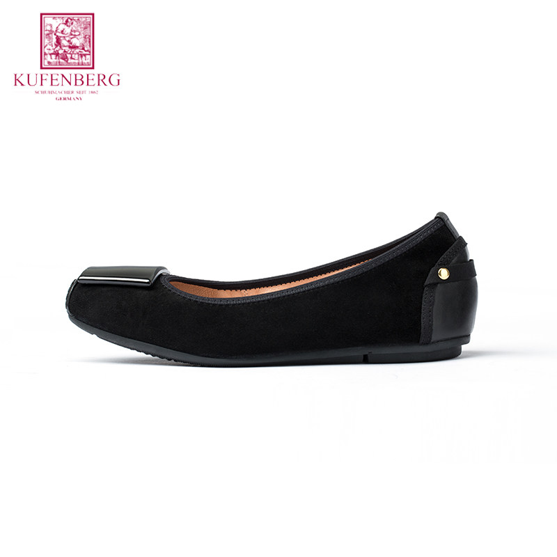 Kufenberg 软底单鞋舒适平底一脚蹬女鞋孕妇豆豆鞋气垫空姐工作鞋