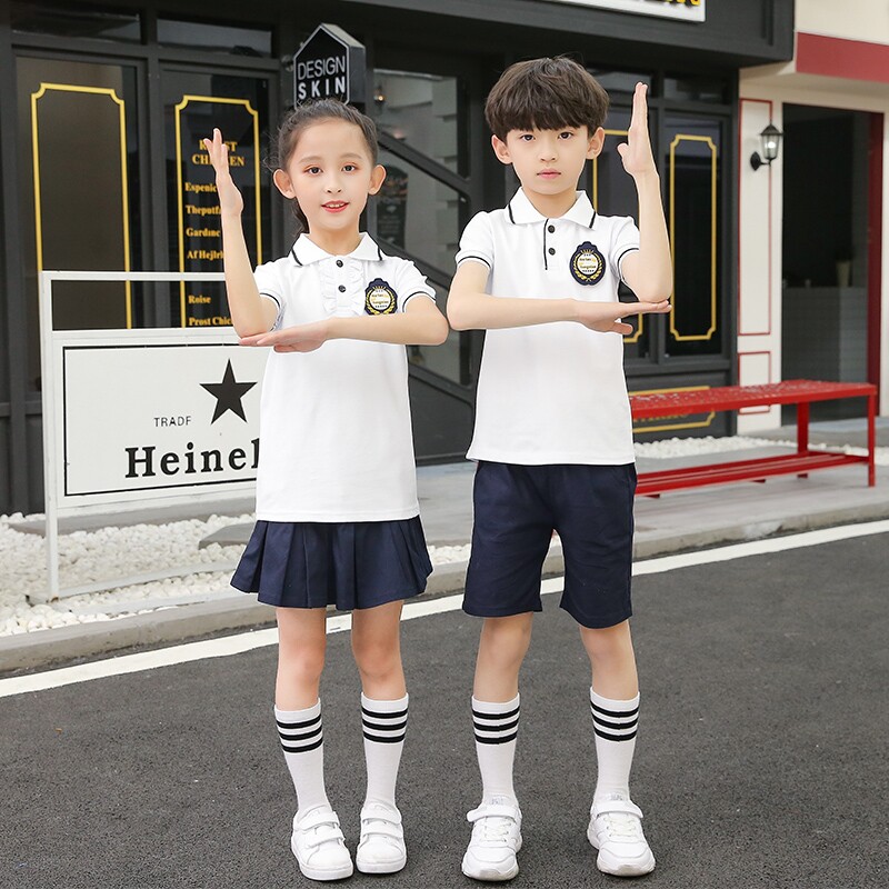 小学生校服夏季儿童短袖套装幼儿园园服幼稚园毕业英伦学院风班服