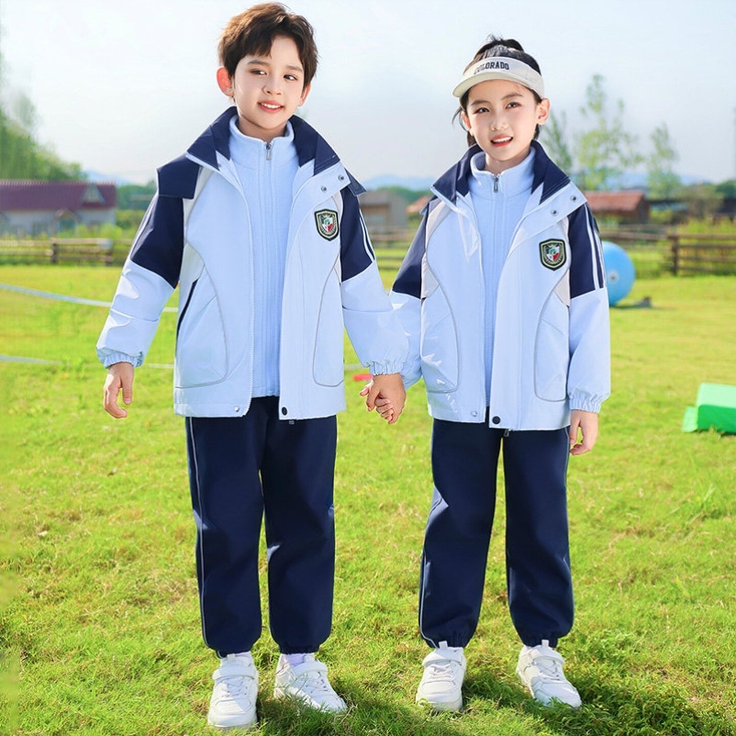 小学校服短袖大班幼儿园六一合唱海军风运动会演出服园服粉色夏款