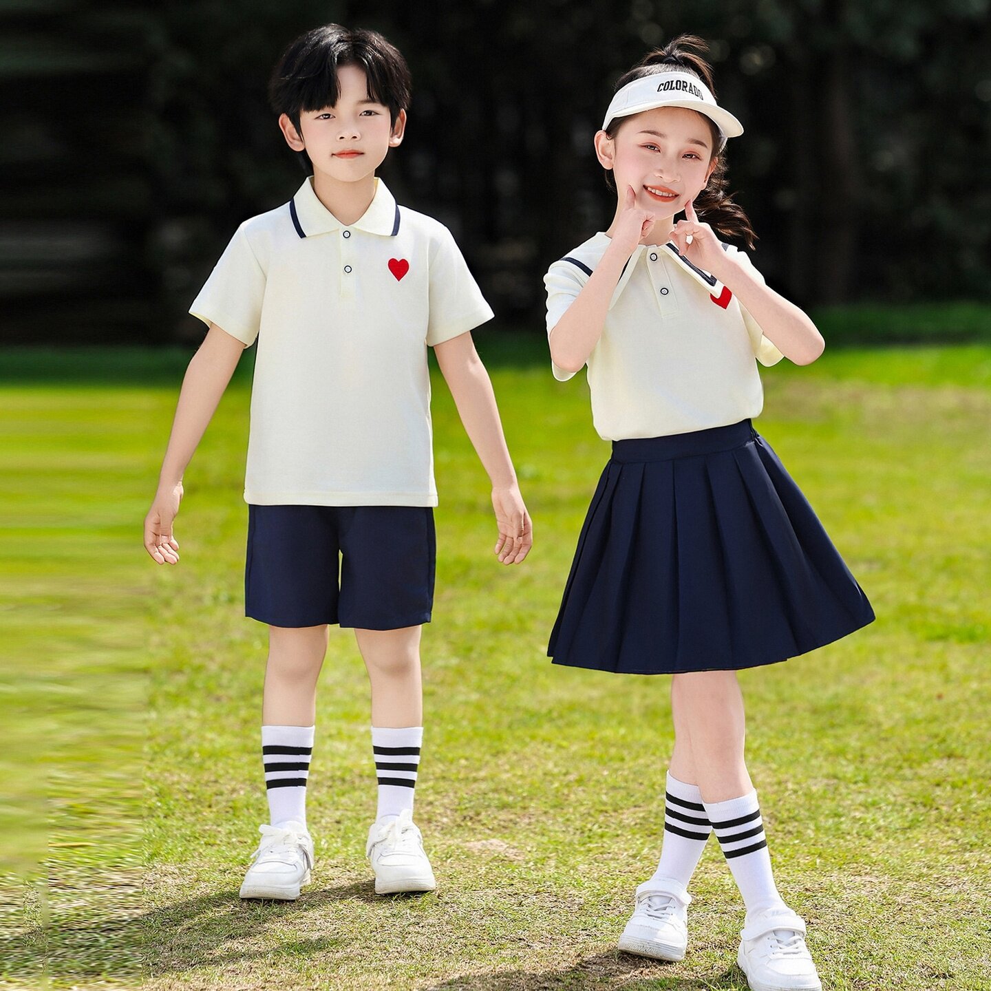 幼儿园班服团体中大童夏季纯棉诗歌唐汉典礼装短袖合唱连衣裙舞蹈