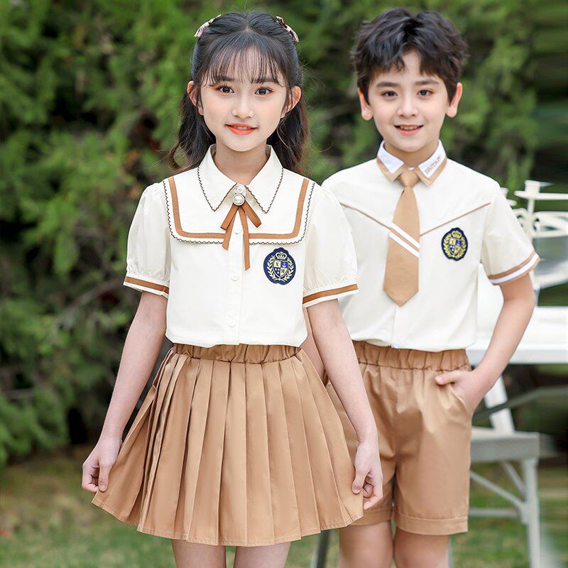 运动风班服六一裙子衬衣中小学生纯棉亲子装表演老师jk一年级班级