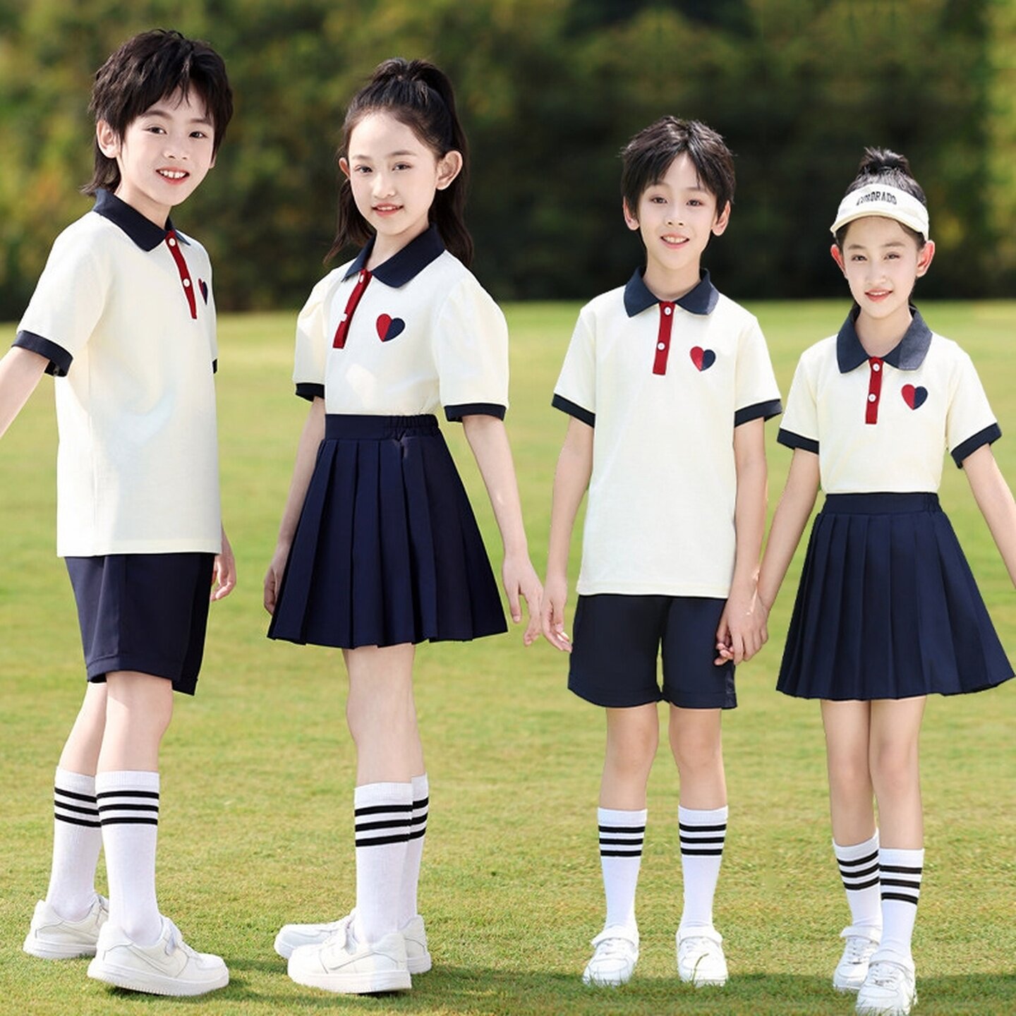 幼儿园园服礼服服装英伦风儿童节表演毕业班老师夏季纯棉短袖六一