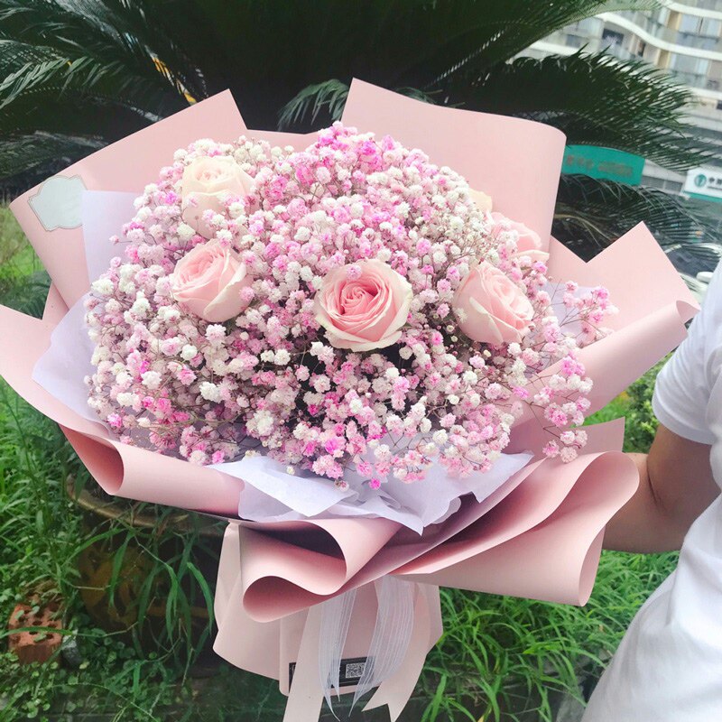 满天星干花混搭花束生日礼物东莞鲜花速递同城东城南城寮步送女友