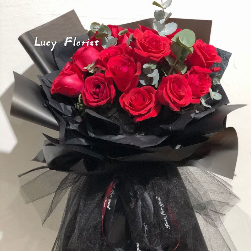 情人节19朵99朵韩式红玫瑰花束晋江泉州鲜花同城速递花店生日送花