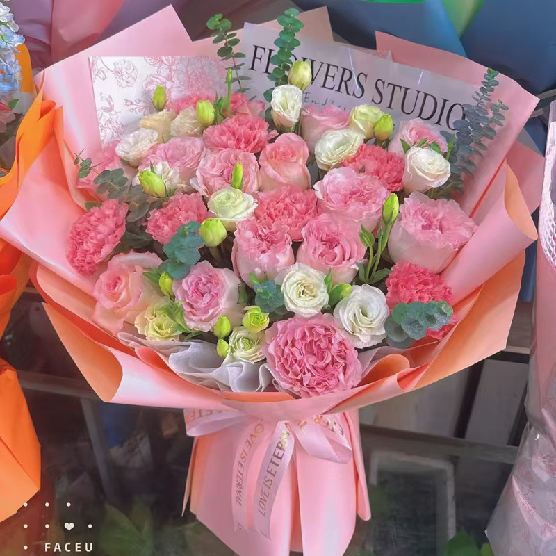 哈尔滨鲜花速递同城生日礼物母亲节康乃馨送妈妈情人节红玫瑰花束