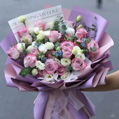 同城鲜花速递玫瑰绣球桔梗情人节母亲节生日花店花束广州深圳上海