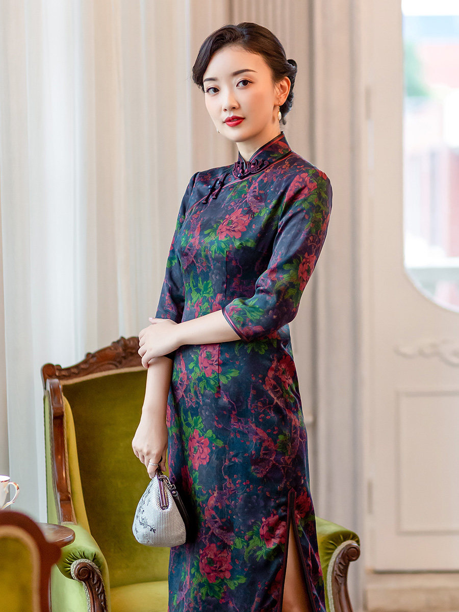 逸红颜 扶桑 新款中国风高端长款气质中式复古旗袍改良版连衣裙