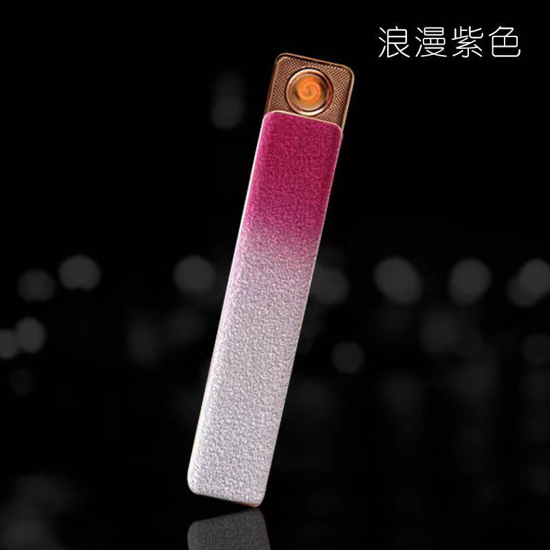 迷你细长条充电打火机超薄防风usb打火机电子点烟器男女创意礼品