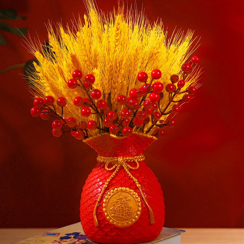 麦穗干仿真花束客厅酒柜摆设黄金大麦新年开业结婚装饰品小麦摆件