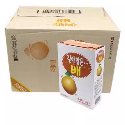 6盒韩国进口网红果肉饮料整箱海太梨汁果肉果汁238ml*72瓶