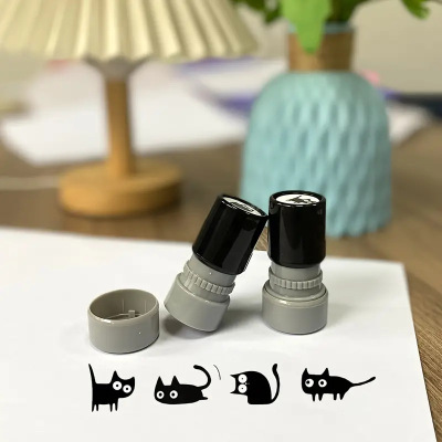 可爱黑猫印章印章歪脖子黑猫HA23光敏印章