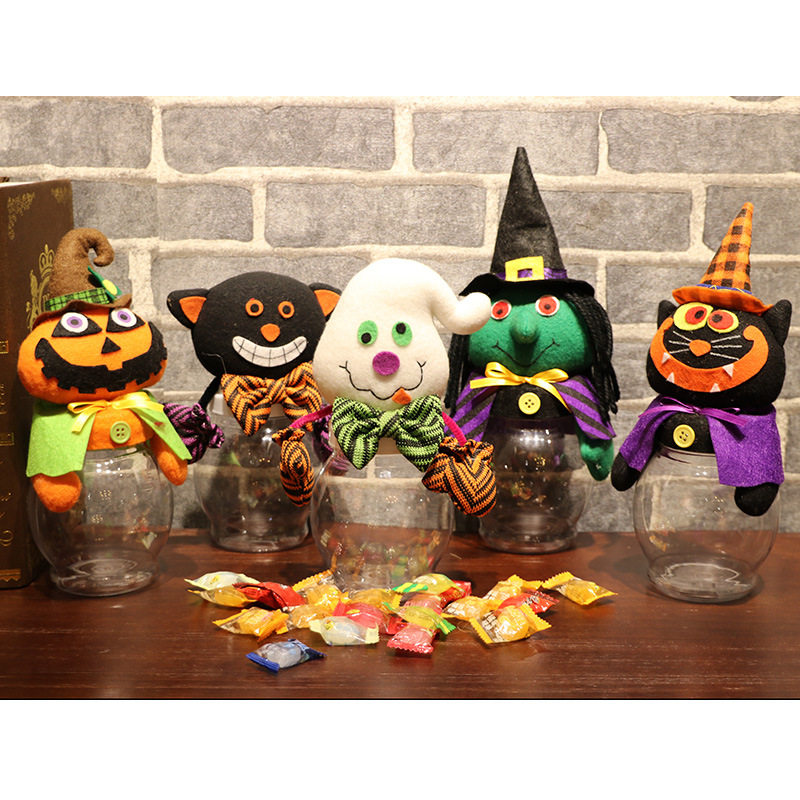 万圣节恶搞黑猫南瓜巫婆糖果罐创意礼物糖果盒场地布置道具装饰品