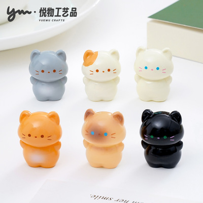 可爱站立暹罗橘猫公仔萌粒 diy装饰品盲袋挂配件汽车载桌面小摆件