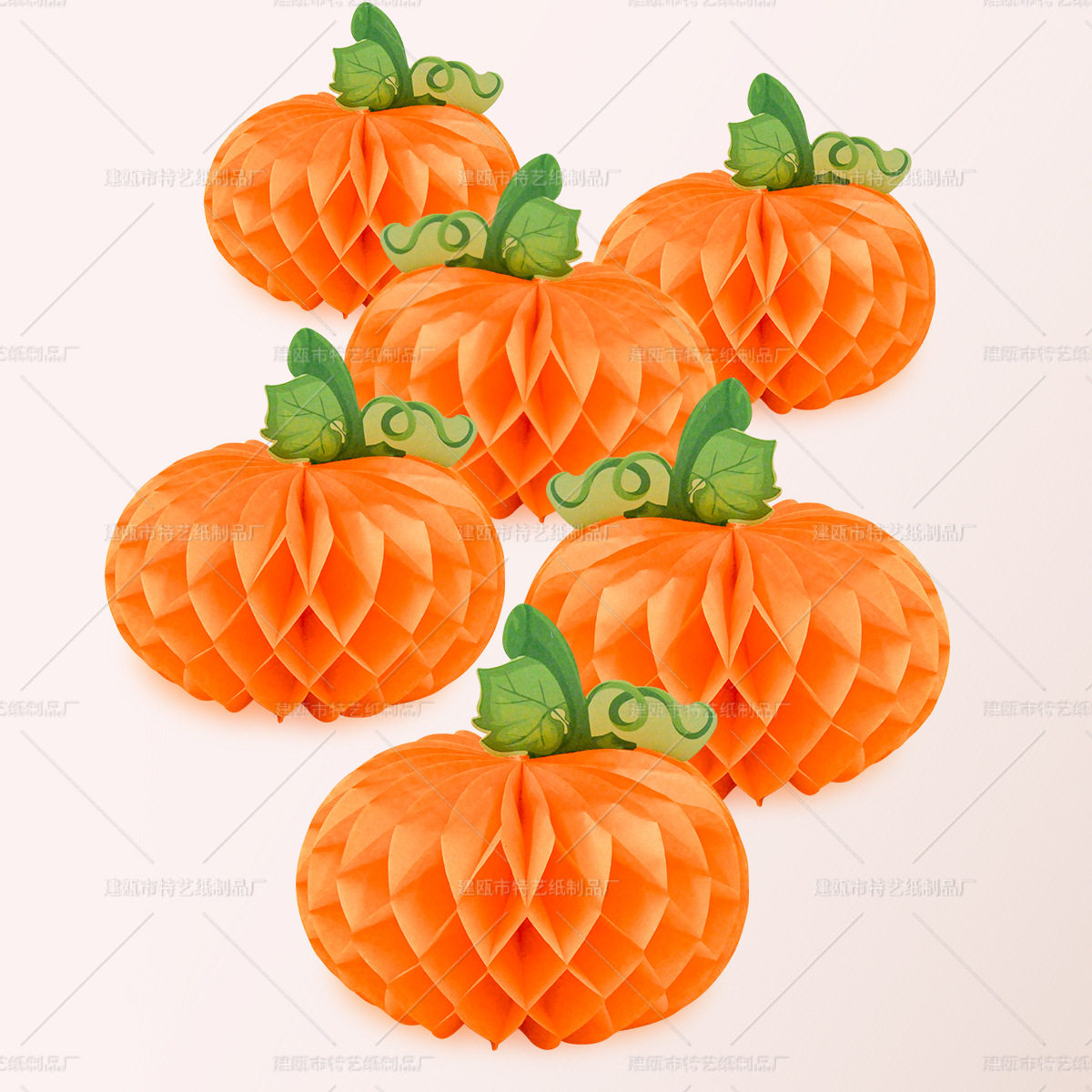 万圣节蜂窝球摆件装饰感恩节南瓜拉花纸花球教室节日派对布置道具