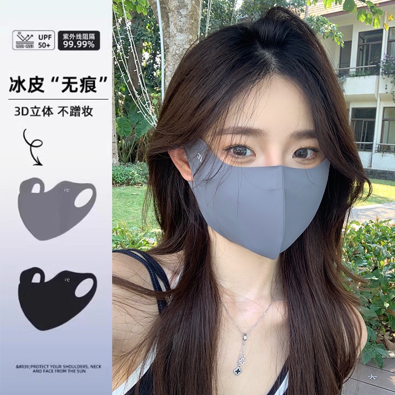 无痕护眼角冰丝防晒口罩女2024新款透气立体面罩全脸遮阳防紫外线-封面