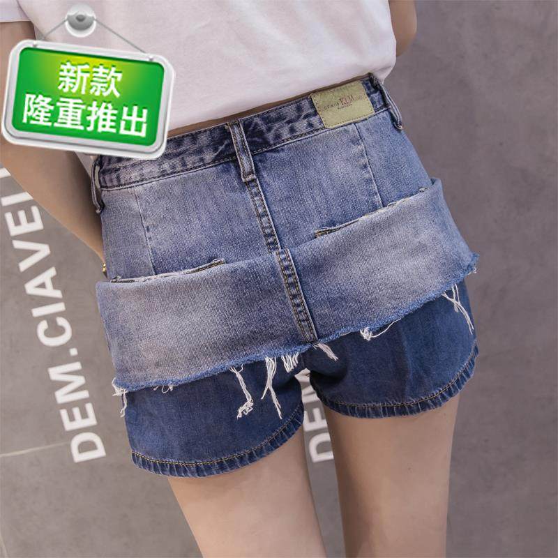 牛仔裙夏季女2017新款 韩版学生k裤裙百搭修身破洞带内衬a字裙短在类目 女装/女士精品, 半身裙中 - 来自Buy2taobao.com提供专业的淘宝代购服务