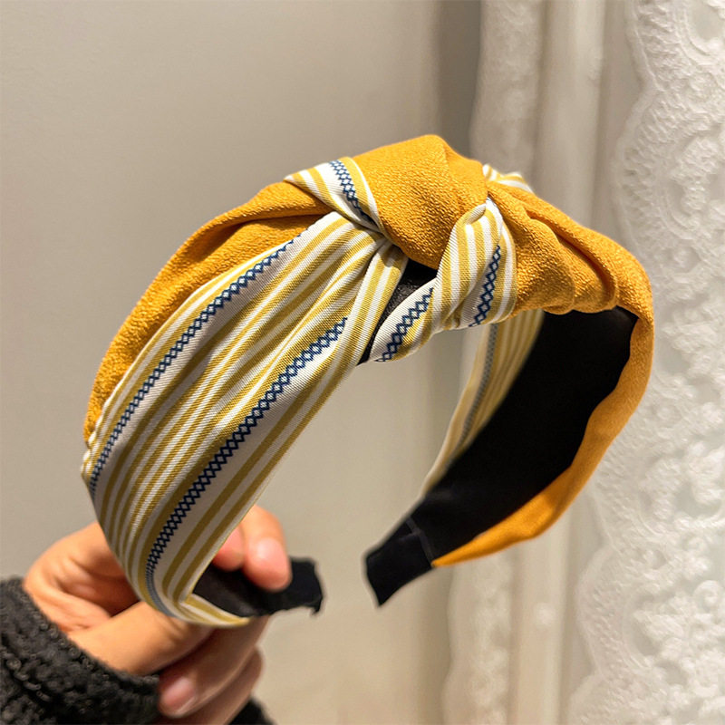新款 发箍打结条纹发卡韩版洗脸用发饰百搭网红发带压法不掉缎面