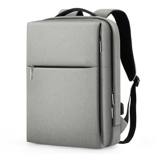 新品 大容量商务电脑背包男士双肩包潮流简约学生手提书包休闲防