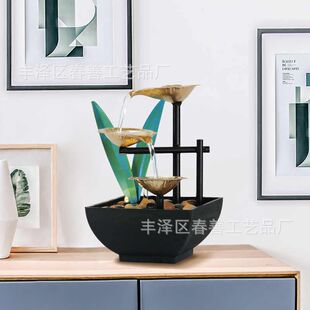 精选Home decor新款流水摆件桌面喷泉办公室风水摆件