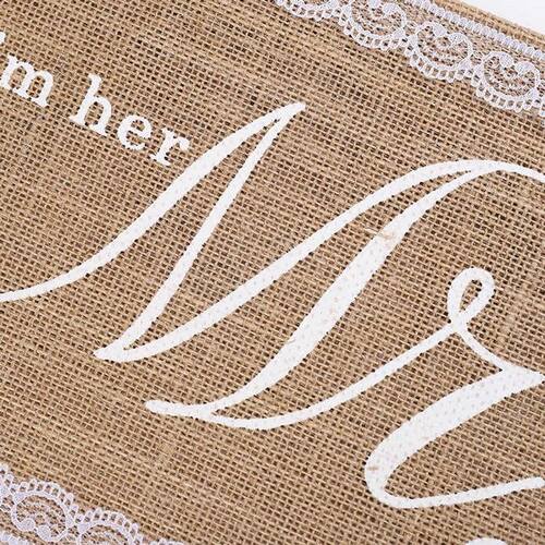 精选麻布椅背拉旗 欧美风婚礼现场装 MR MRS新郎新娘装饰椅背