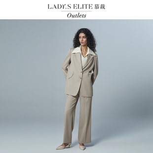 慕裁【多元化肌理】羊毛西装套装女25复古休闲通勤风宽松西服正装