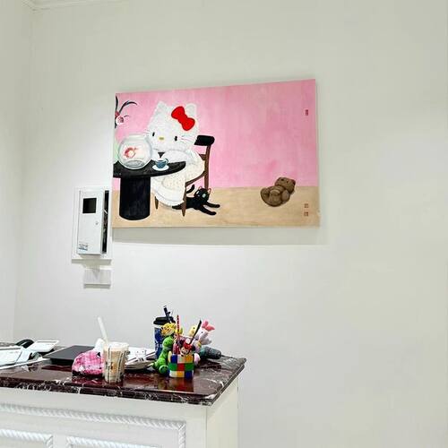 《发财kitty》卡通可爱客厅装饰画女孩卧室儿童房壁画玄关柜挂画