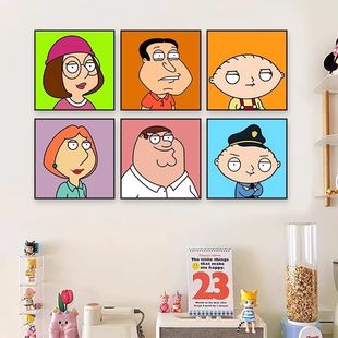 《恶搞之家》周边装饰画海报美剧饺子卧室客厅挂画床头动漫摆画