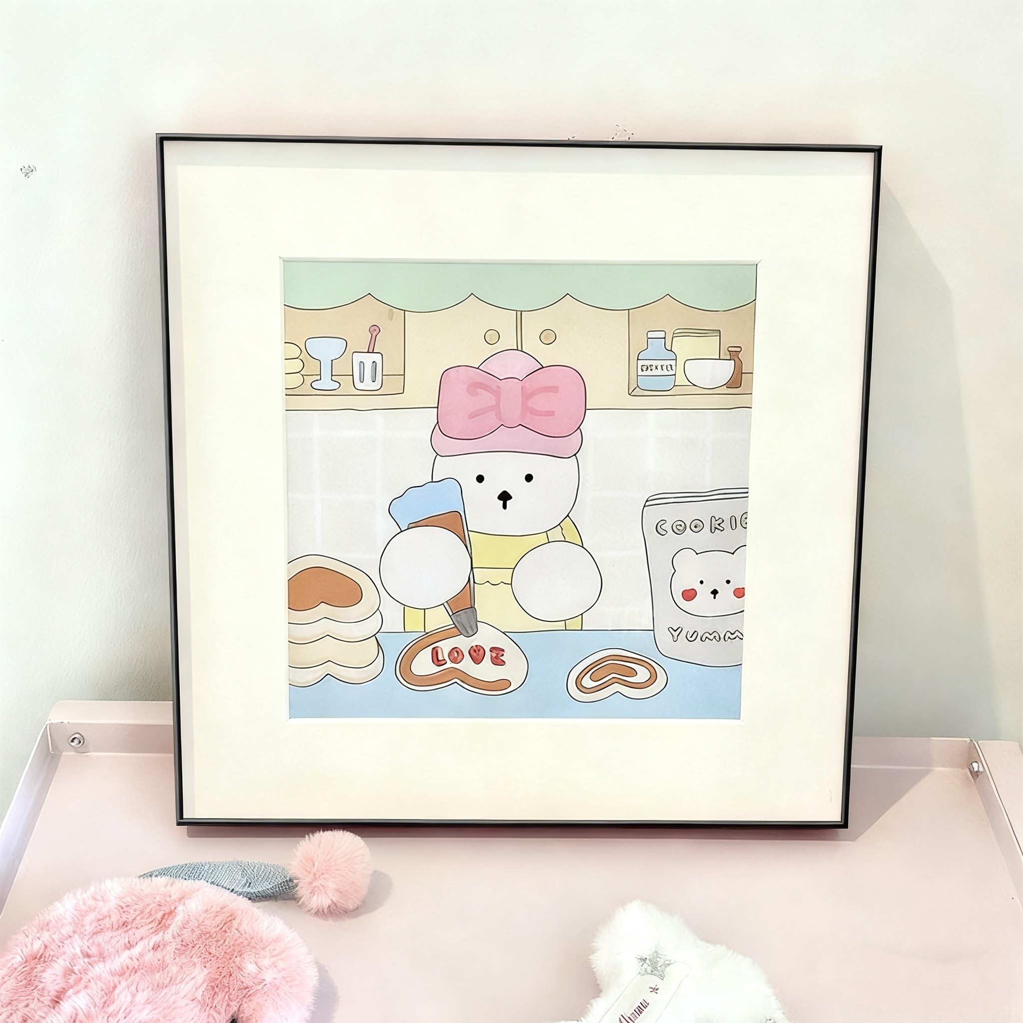 ins少女餐厅可爱装饰画儿童卧室床头壁画书桌梳妆台摆拍道具挂画