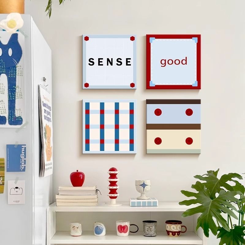 包豪斯风格创意抽象装饰画餐厅壁画客厅组合挂画卧室床头新款摆画