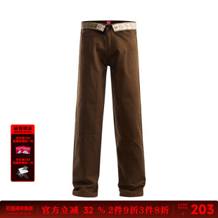 钱途似锦 直筒裤 腰缠万贯休闲工装 男美式 子 裤 REDCHARCOAL红炭