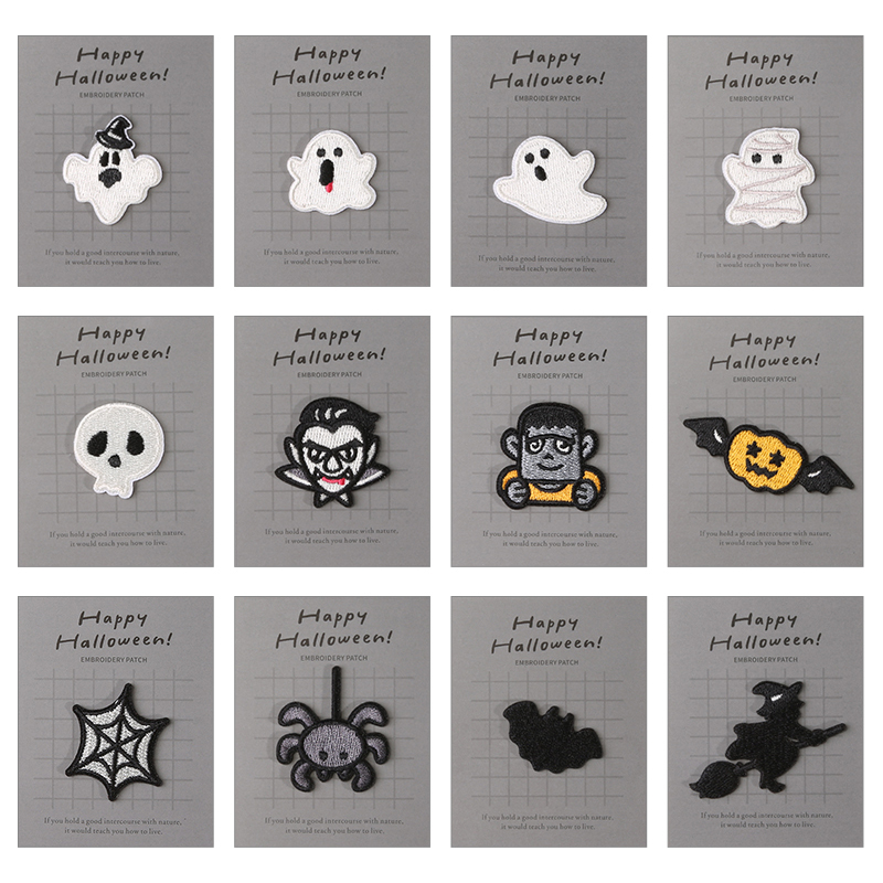 自粘款幽灵蝙蝠刺绣补丁贴