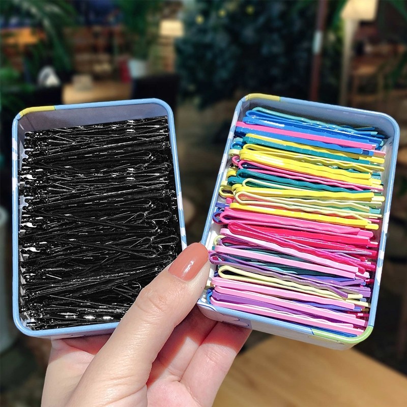 韩国儿童黑色发卡宝宝隐形刚夹子女童一字发夹钢固定u型夹头饰