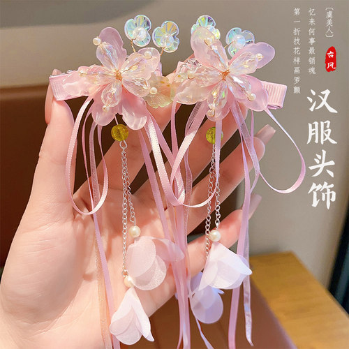 儿童发夹水晶花朵古风头饰