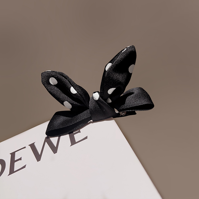 可爱兔耳儿童发卡波点蝴蝶结发夹女童宝宝不伤发刘海夹顶发夹发饰