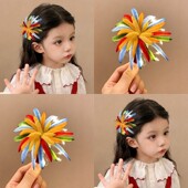 儿童国风彩色烟花发夹发光扭扭棒宝宝毛绒发饰新年跨年发卡头饰