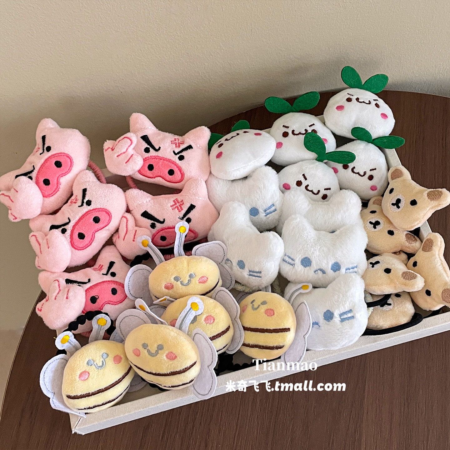 超萌卡通动物毛绒发绳可爱猪猪头饰发饰儿童学生创意发圈玩偶头绳