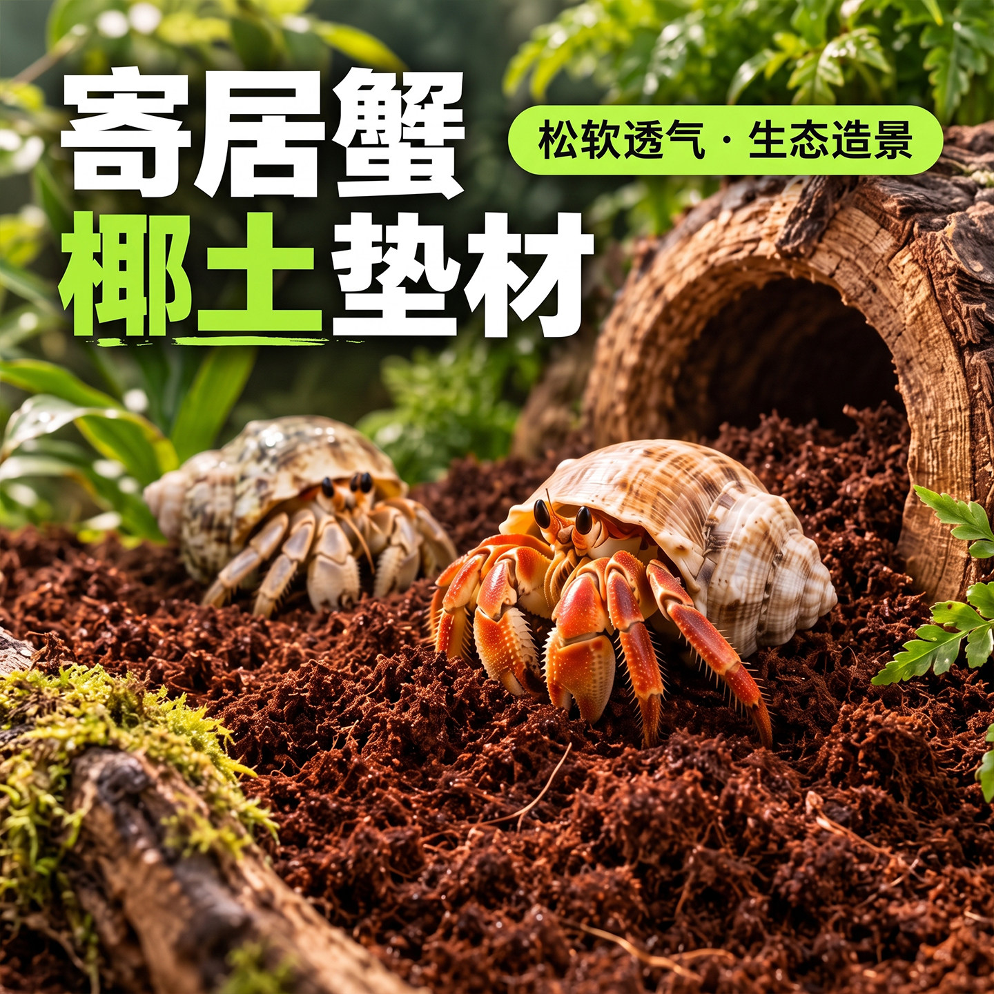 无菌椰土垫材乌龟冬眠蜘蛛蝎子爬虫角蛙蜗牛保湿苔藓免泡直接用