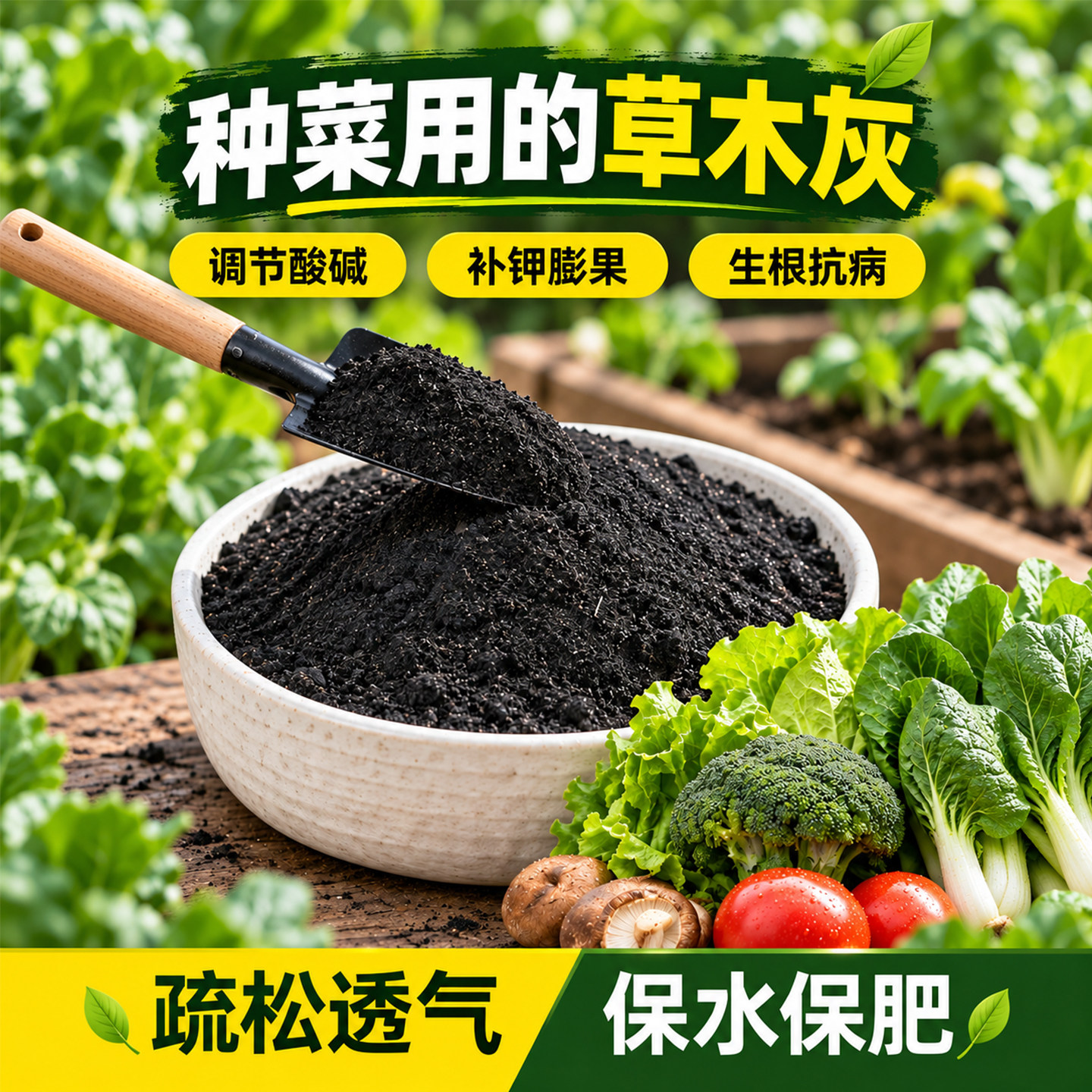草木灰种菜用的肥料瓜果蔬菜防虫害有机钾肥底料农家肥通用有机肥